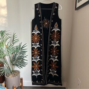Boho western embroidered vintage duster